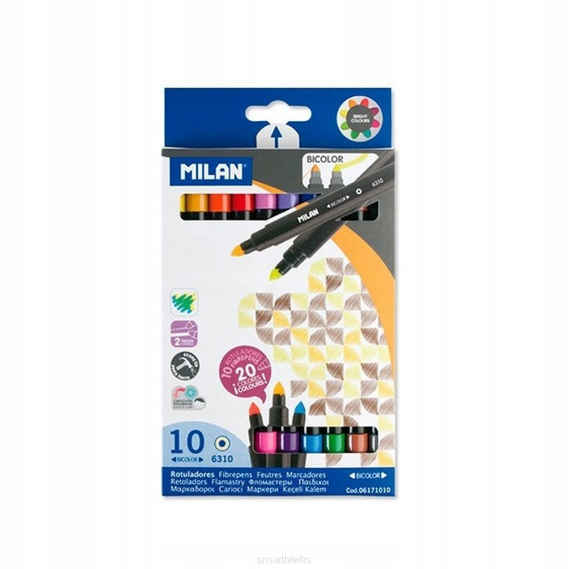 MILAN BICOLOR Flamastry Dwustronne 20kol. OKAZJA Kod producenta Pisaki Flamastry Mazaki ZESTAW Dziecięce