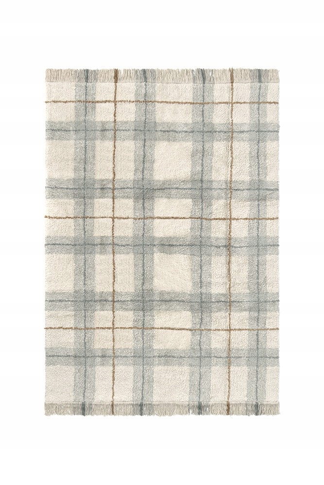 Lorena Canals Koberec Tartan Blue Sage 140 x 190 cm ručne tkaný z bavlny