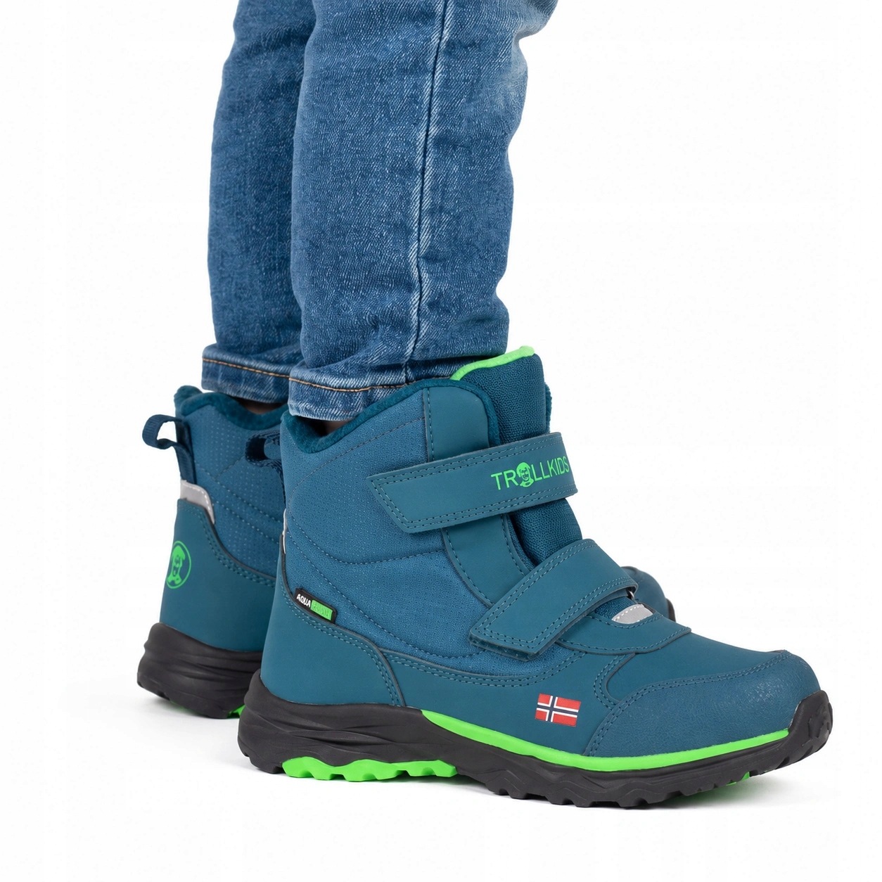 Buty zimowe dziecięce Trollkids Kids Hafjell ocieplane śniegowce na rzepy