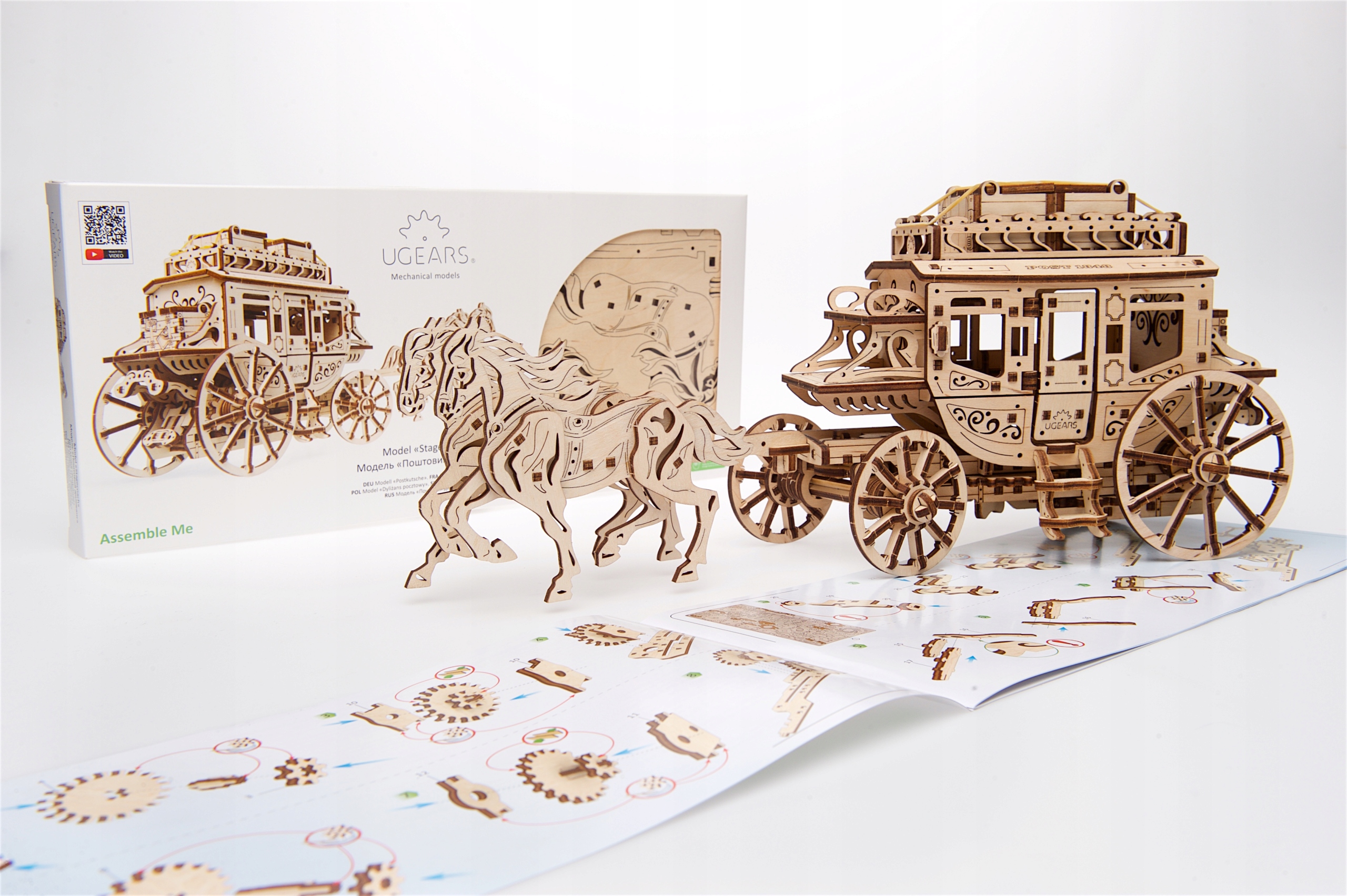 Puzzle 3D Drewniane Dyliżans Pocztowy uGEARS Bohater Inny