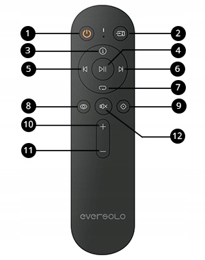 EverSolo BTR-12 Remote - Pilot do EverSolo DMP-A6 i DMP-A6 Master Edition Marka EverSolo