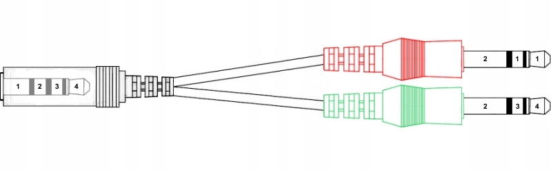ADAPTER PRZEJŚCIÓWKA KABEL MINI JACK 3.5 MM DO SŁUCHAWEK 2X WTYK 1X GNIAZDO Model JackGnia