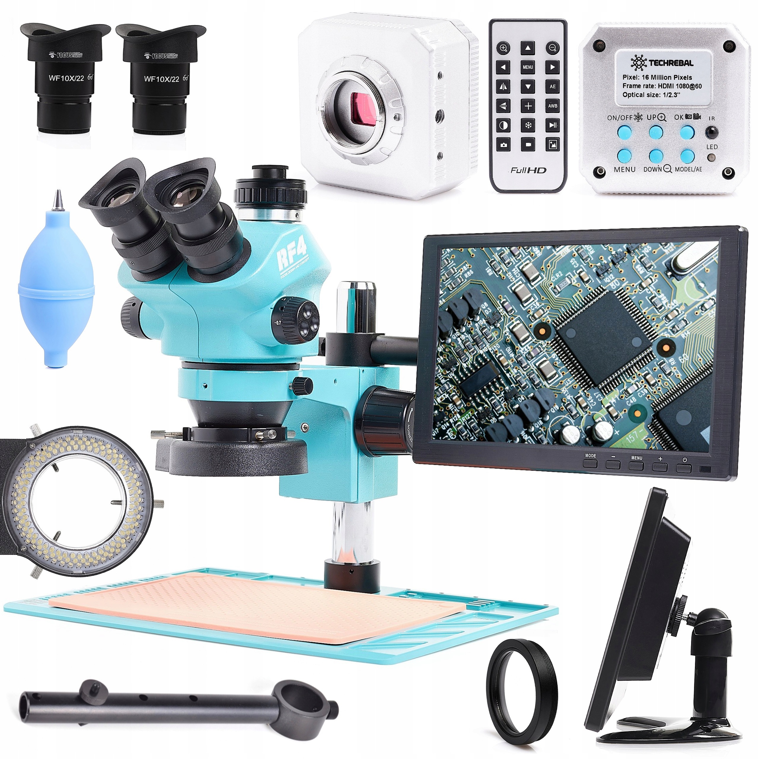 Mikroskop RF4 RF7050-PO4 7-50x, Led 144x, kamera 4K, monitor 10"