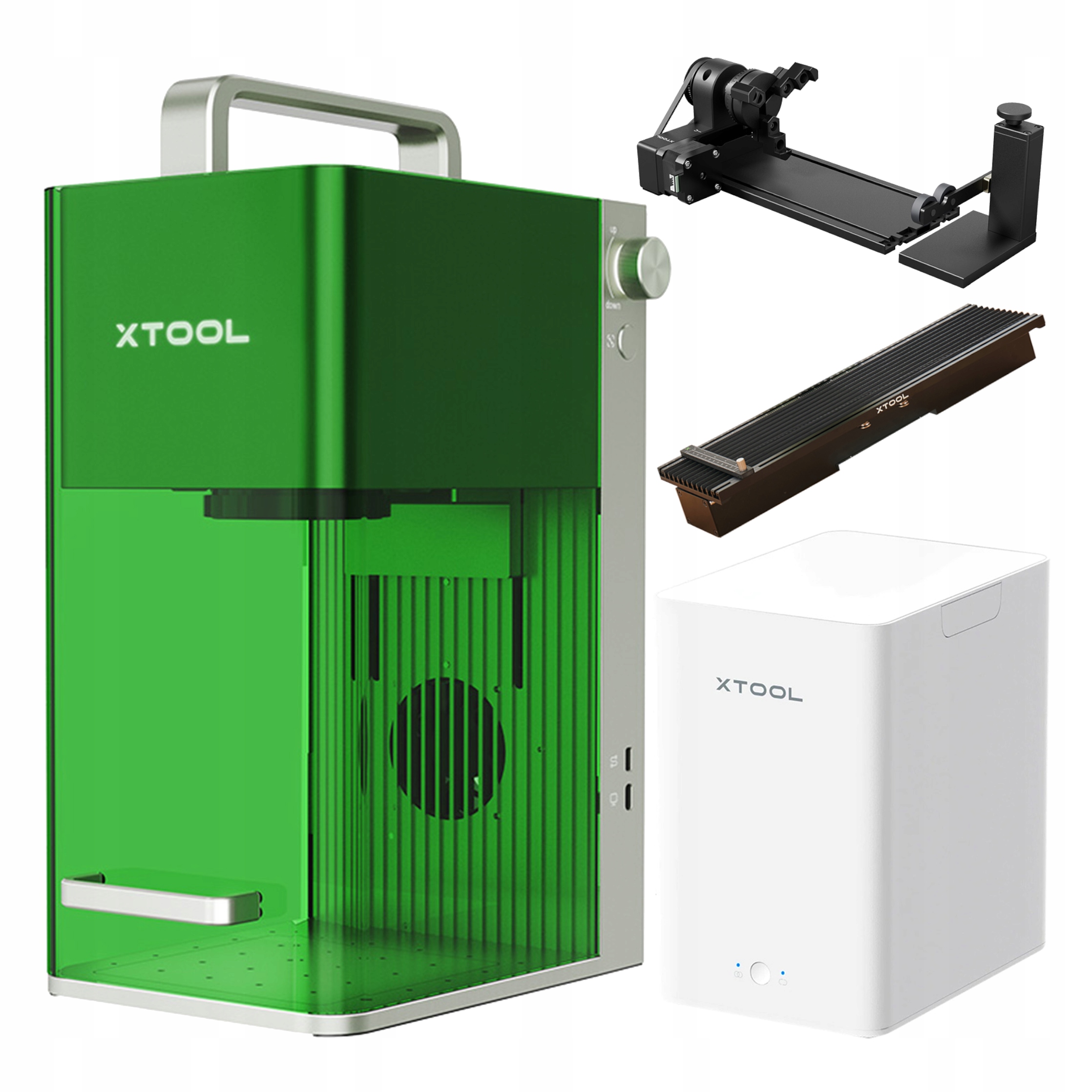 Xtool F1 Deluxe Grawerka Laserowa 2W1 10W Zestaw Akcesoria Przystawka Filtr