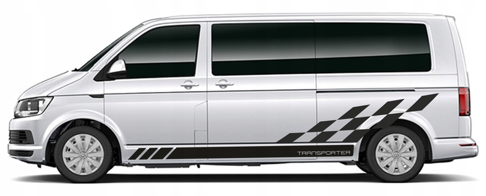 Samolepky Vw T5 T6 Transporter pásy šachovnice Long – vysoká kvalita!