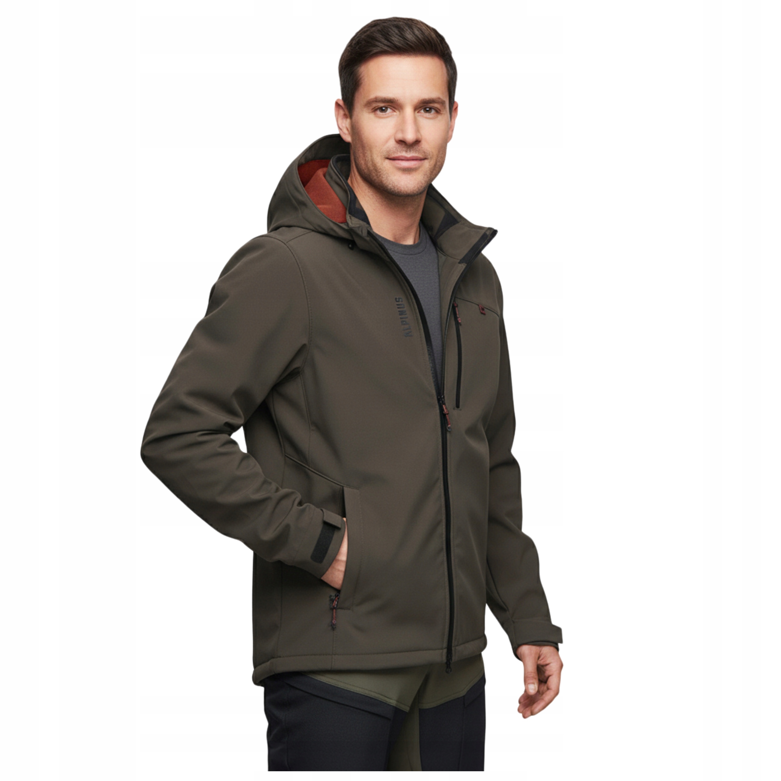 Kurtka Softshell Alpinus Zimowa Męska Na Deszcz Z Membraną 10.000 Storm M