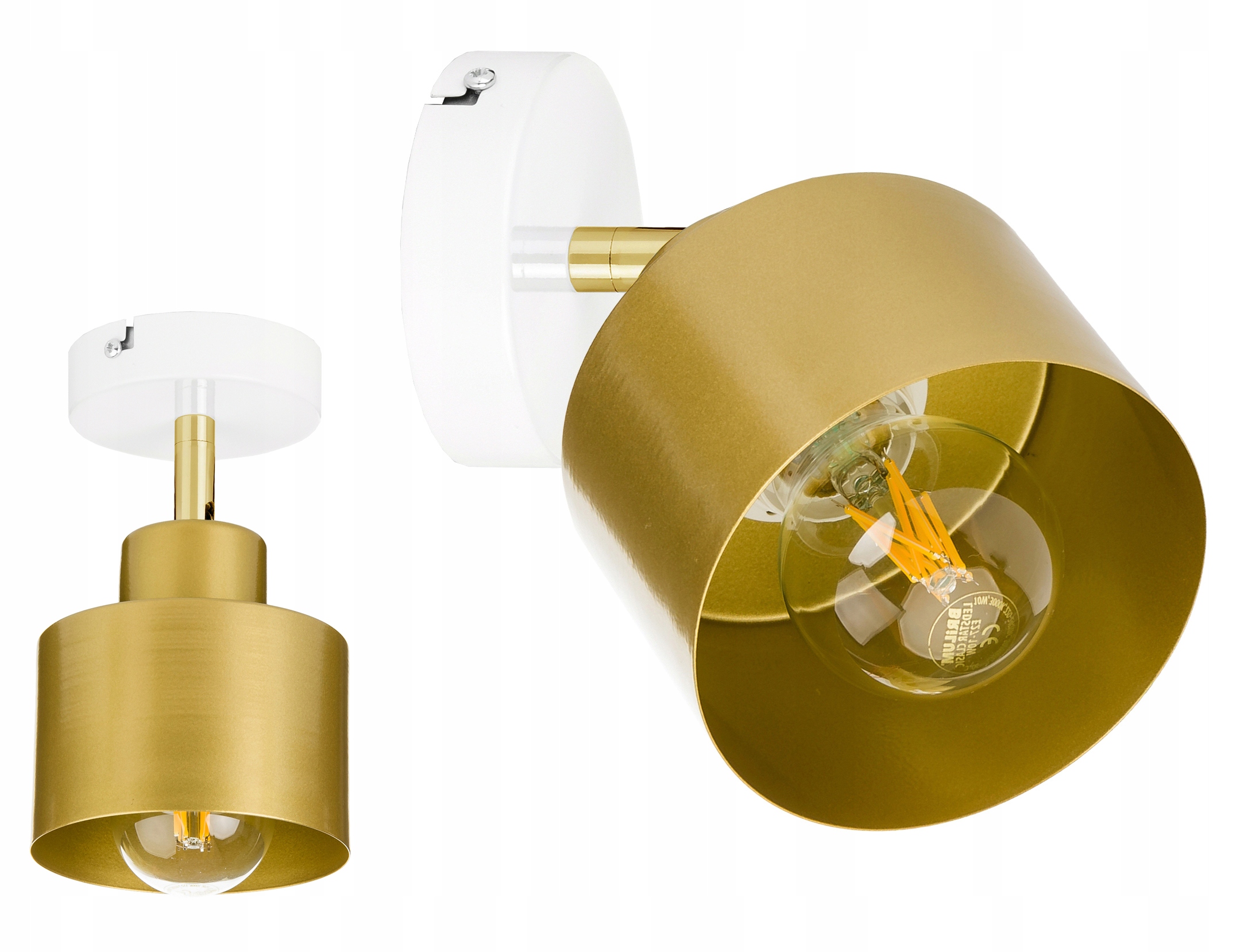 

Lampa Kinkiet ścienny regulowany loft metal złoty