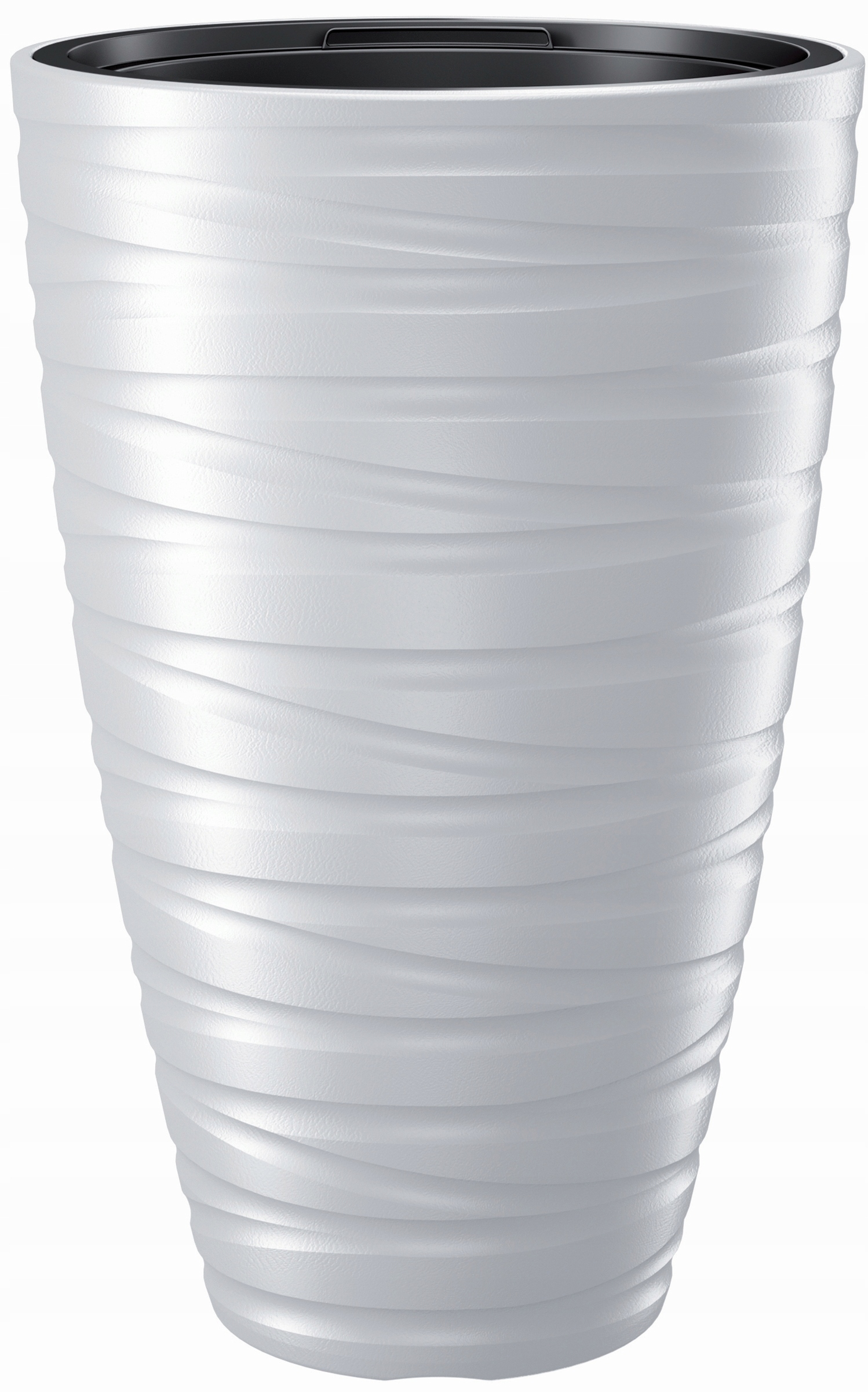Květináč kulatý s vložkou Prosperplast Maze D400 bílý