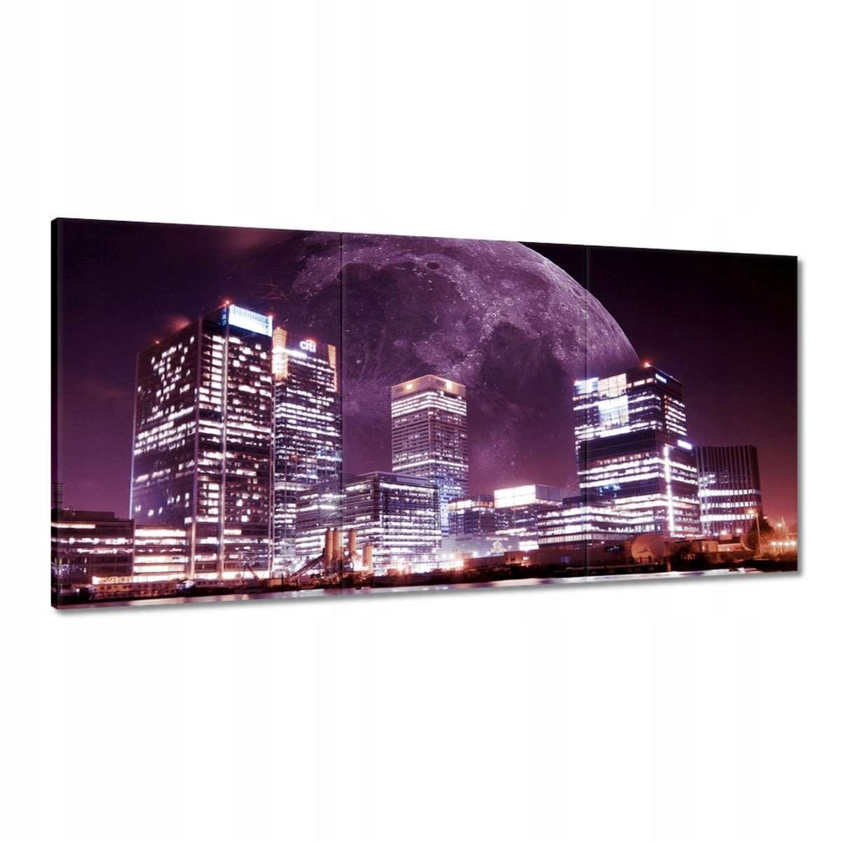 Obrazy 120x60 Fialové město v noci