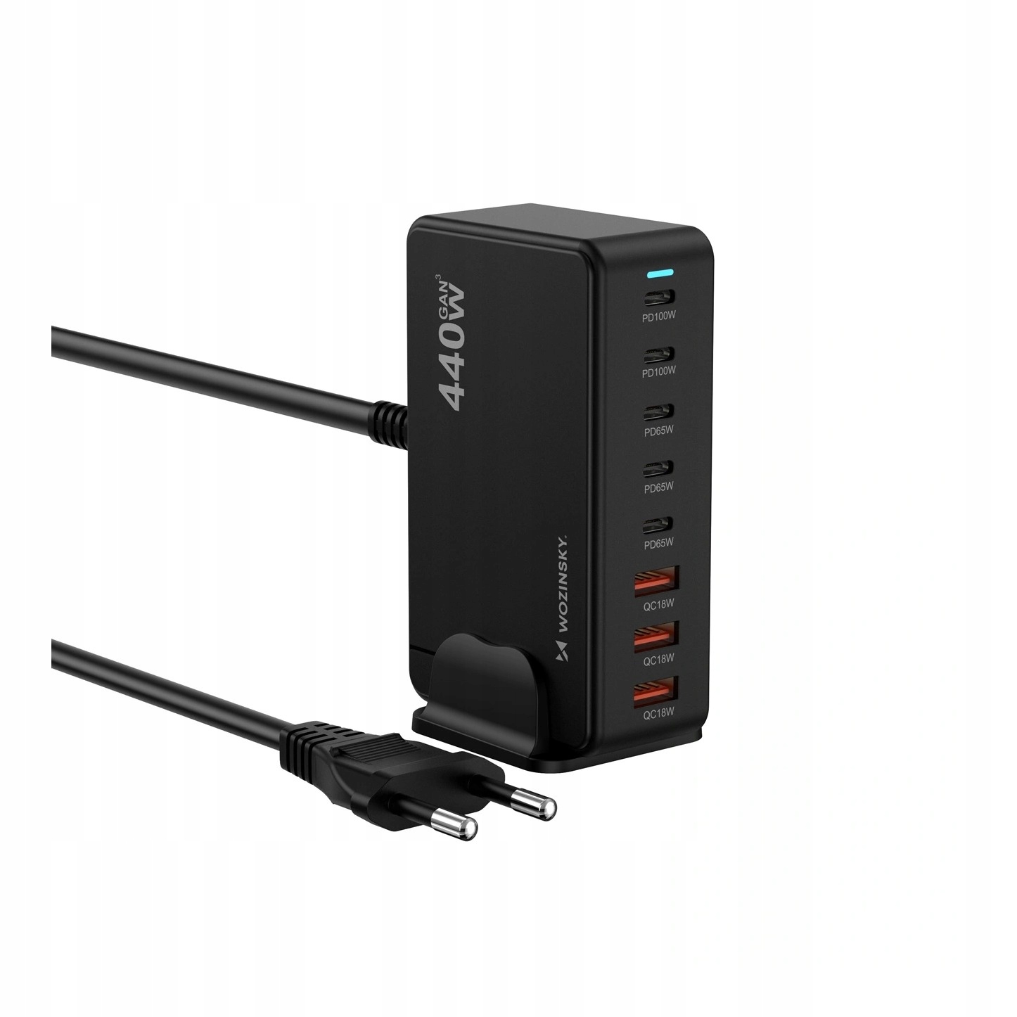 Síťová nabíječka 240 W GaN Pd QC3 Wozinsky černá