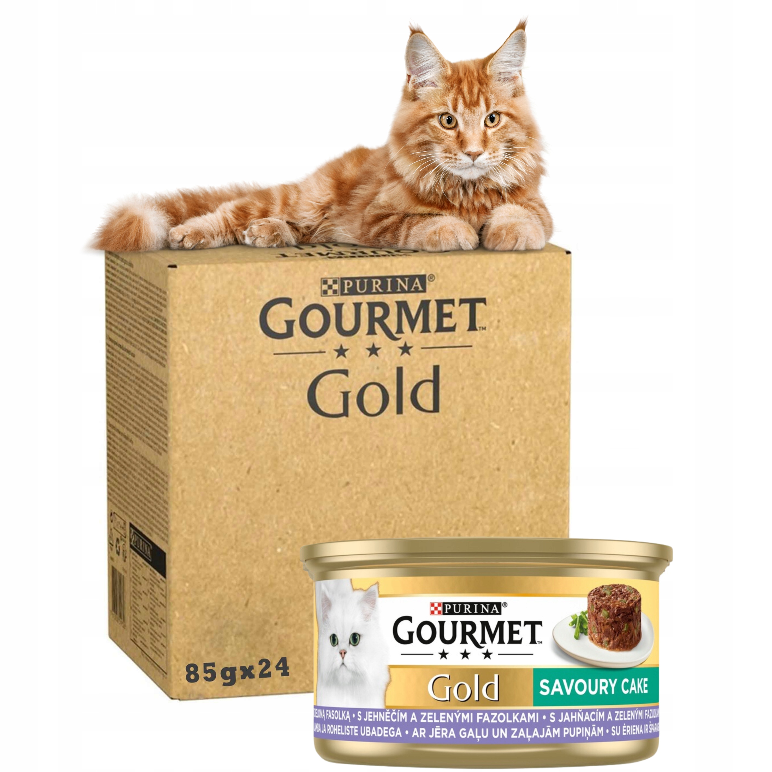 Purina Gourmet Gold Savoury Vlhké krmivo s jehněčím masem a fazolemi 85 g x 24kusů