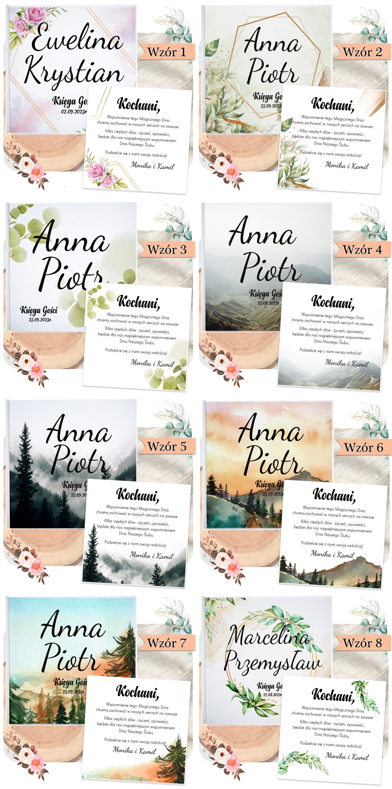 KSIĘGA GOŚCI NA ŚLUB WESELE KWADRAT ANKIETY MIX Nazwa KSIĘGA GOŚCI ŚLUB - TRAWY POLNE