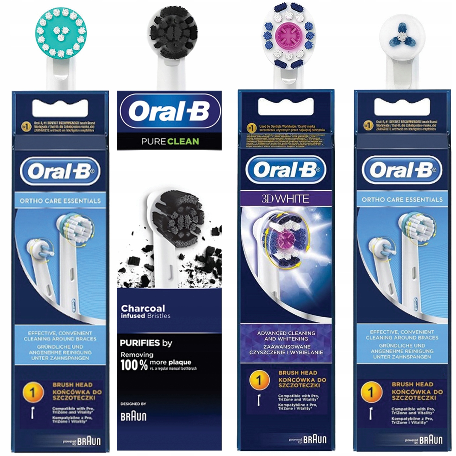 

4 Końcówki Oral-b Ortho Interspace 3D White Pure