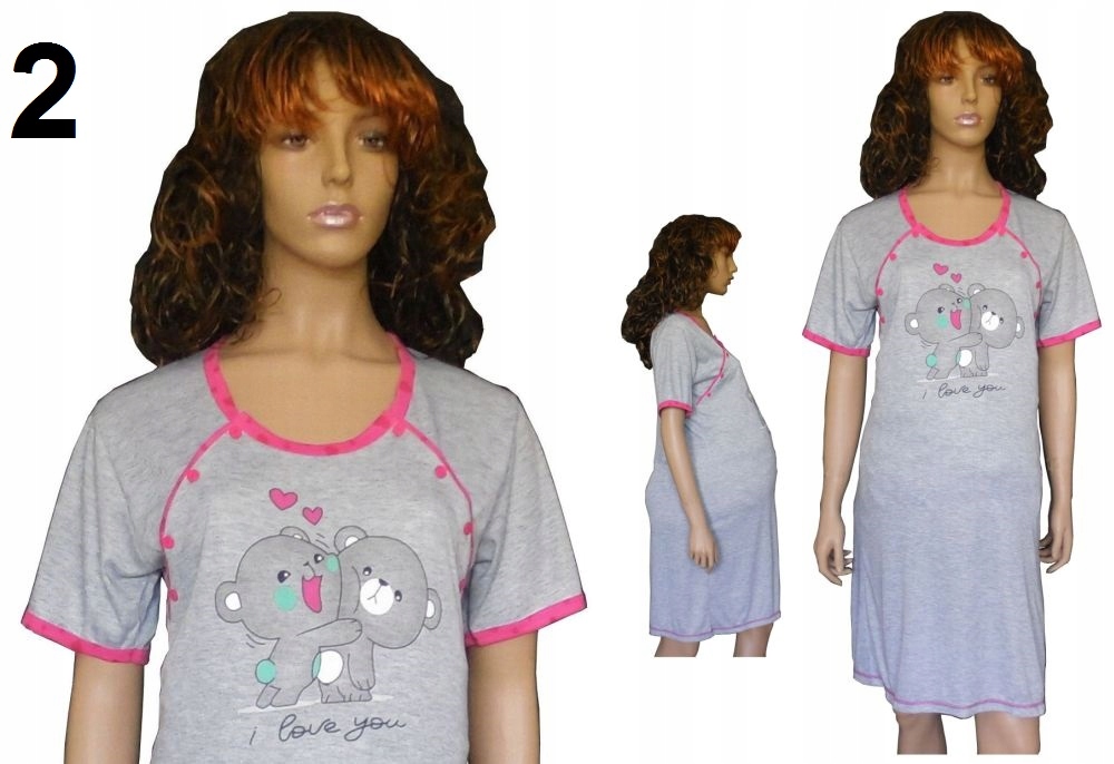 KOSZULA NOCNA CIĄŻOWA DO PORODU KARMIENIA PIERSIĄ ROZPINANA PIŻAMA BIELIZNA Kod producenta KOSZULA NOCNA CIĄŻOWA DO PORODU KARMIENIA