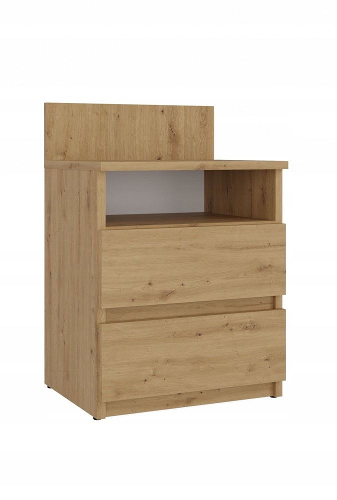 Noční Stolek M1 Malwa Dub Artisan Komoda 2 Zásuvky Noční Stolek
