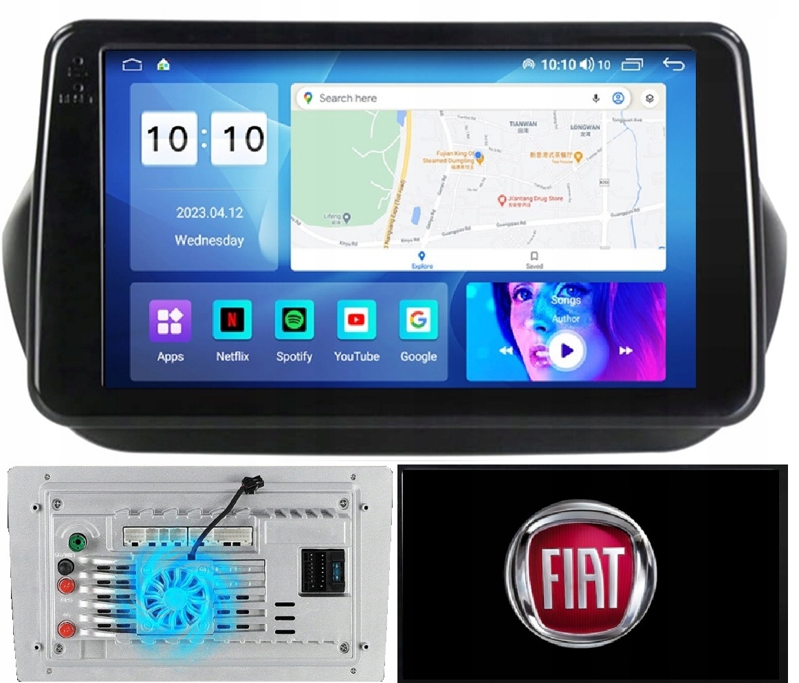 Radio Nawigacja Android Nemo Bipper Fiat Fiorino Kamera+ Wentylator 8/256GB