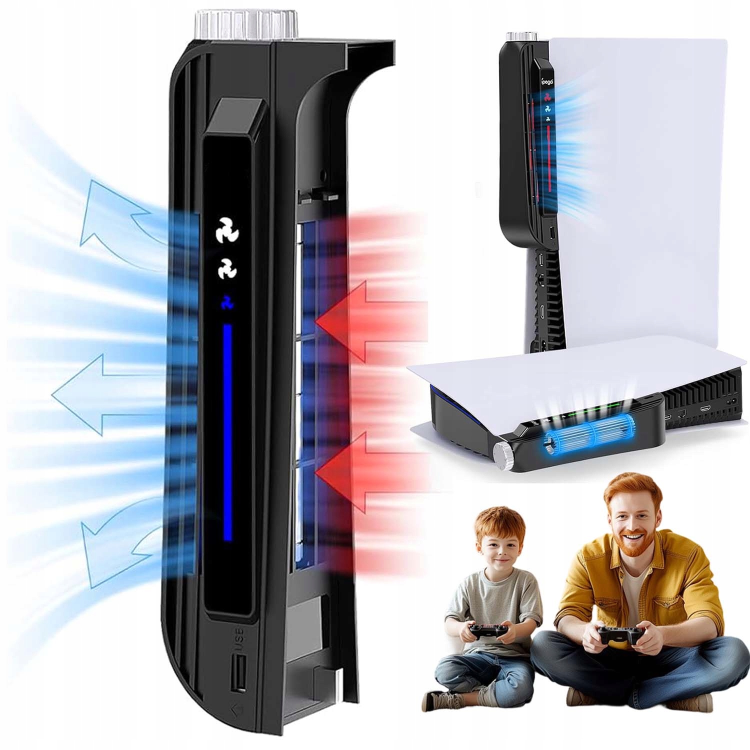 Wentylator Chłodzący Rgb Do Playstation 3 Poziomy Prędkości Port Usb Led