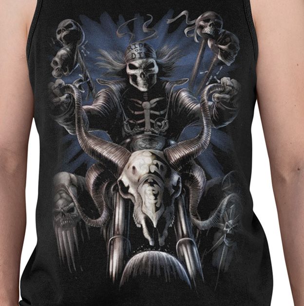 TANK TOP HORROR/ROCK HARLEY SKULL Marka inna