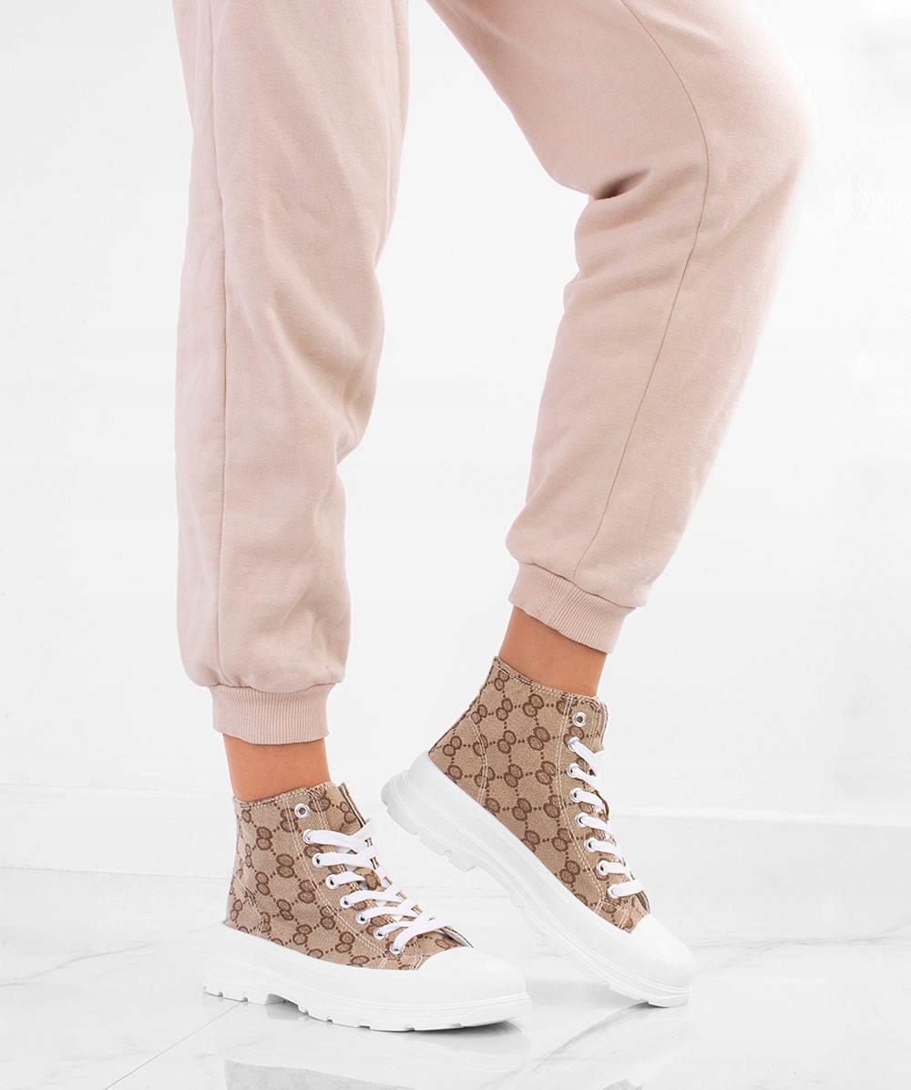 BEŻOWE WYSOKIE TRAMPKI PALLADI 41 Wysokość wysokie