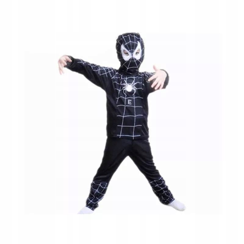 SPIDERMAN strój CZARNY człowiek pająk S 92-104