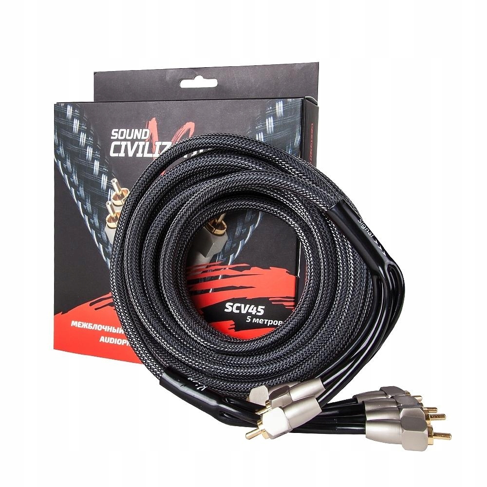 4X Cinch RCA стерео сигнальный кабель экранированный OFC 5M - Kicx SCV45