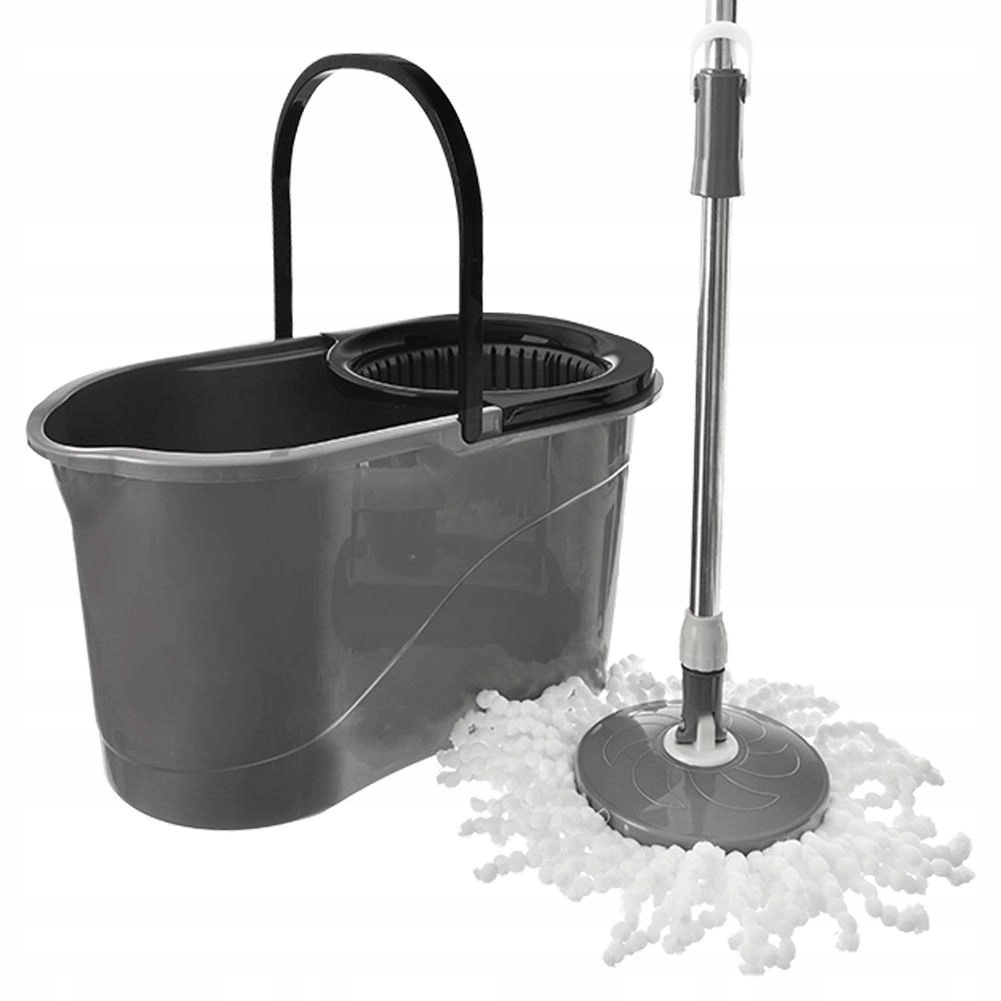 Levně Rotační mop s kbelíkem se ždímačem Grey 19 L Mikrovlákno Orion