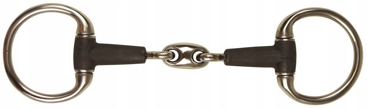 Wędzidło York gumowe oliwkowe podwójnie łamane 15 mm 12,5cm