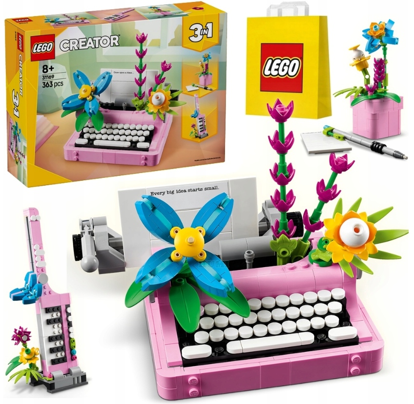 Lego Creator 3 W 1 Maszyna Do Pisania Z Kwiatami Zestaw Dla Dzieci