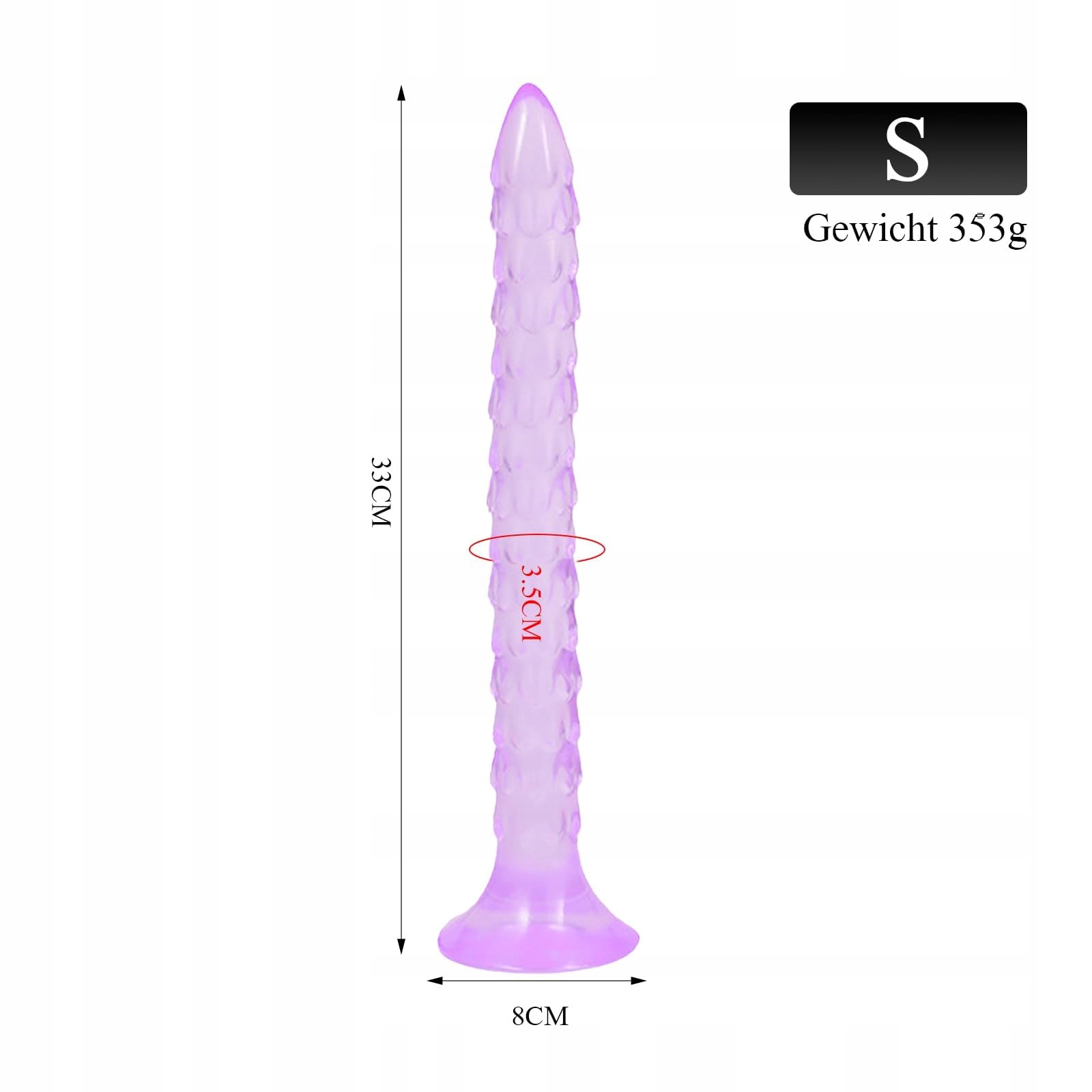 DILDOEXTRA Długi Dildo Analny Dla Mężczyzn i Kobiet Z Przyssawką 33cm — miniatura 6