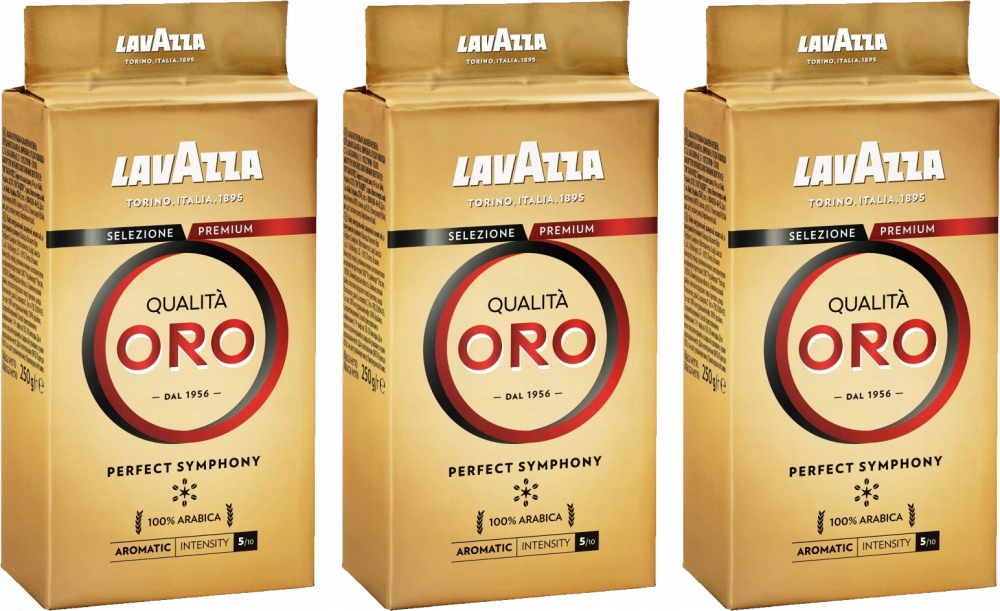 3x Kawa mielona Lavazza Qualita Oro 250g