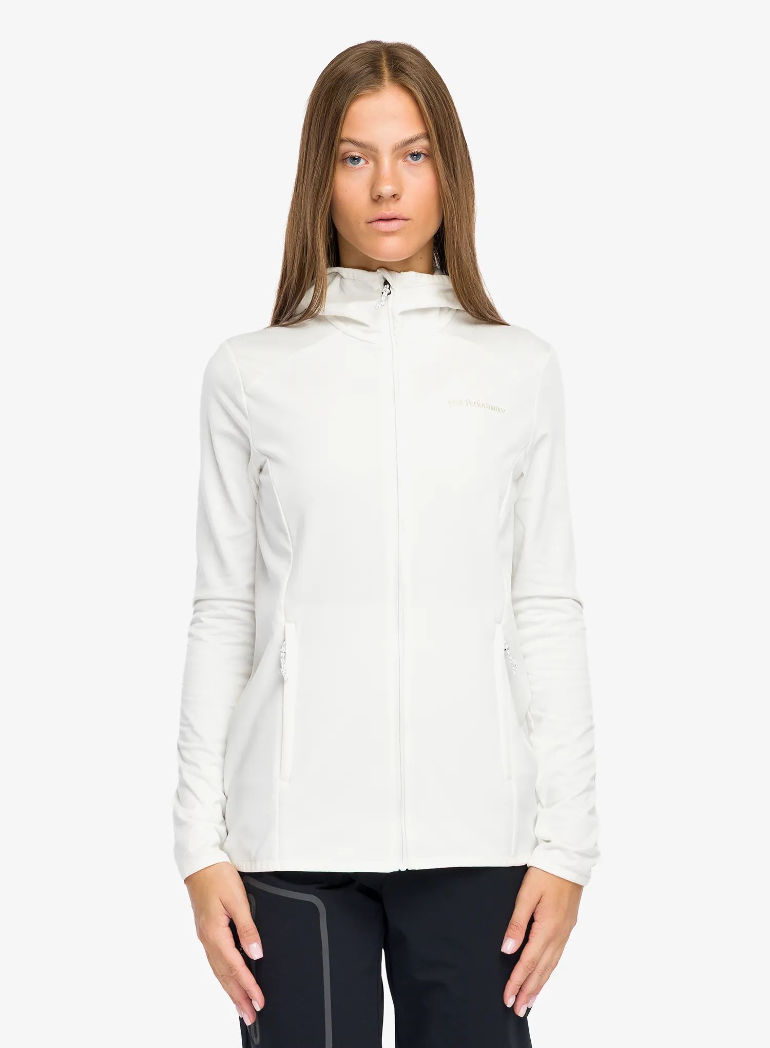 Bluza damska z kapturem Peak Performance Light Zip Hood offwhite L