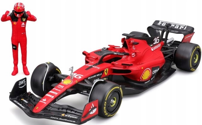 Bolid F1 Ferrari SF-23 #16 s řidičem Bburago 1:24