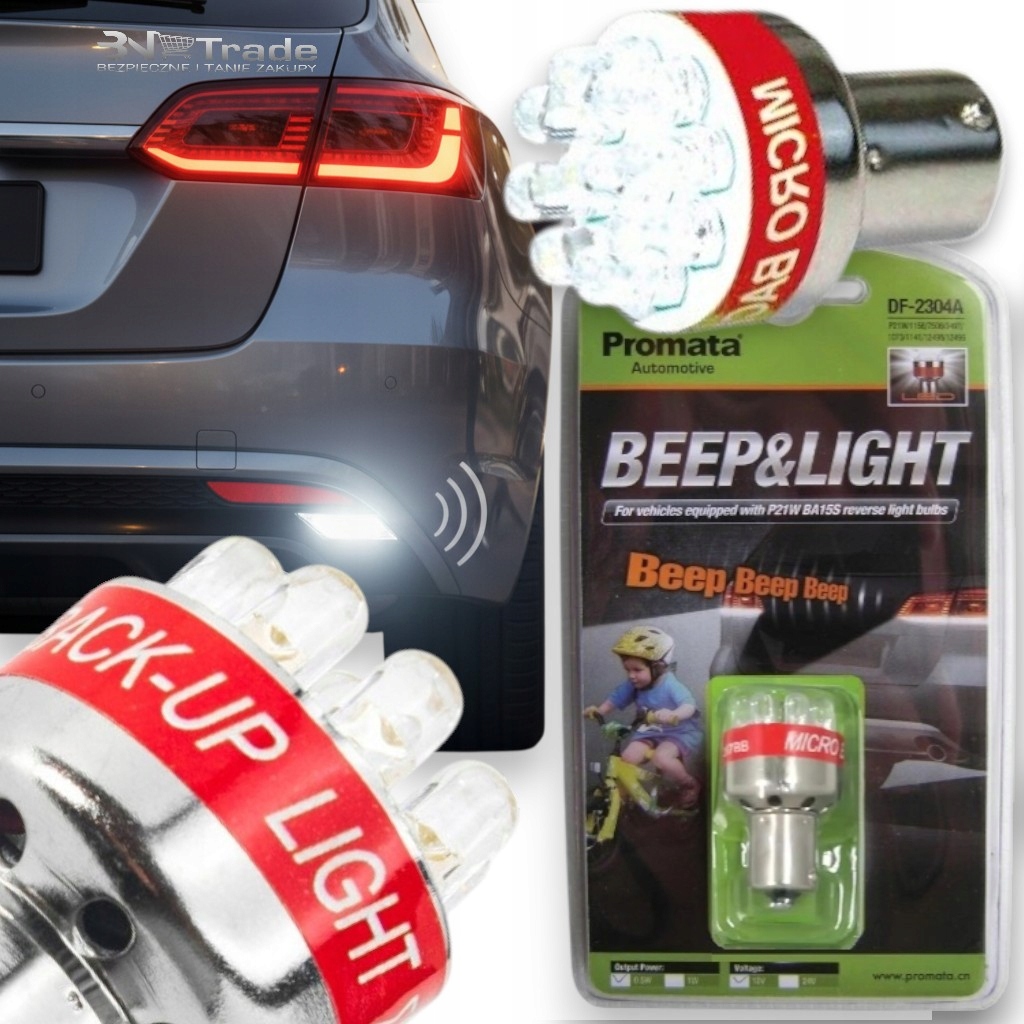 Żarówka cofania led P21W z sygnałem dźwiękowym Beep Light 12V Auta sygnał