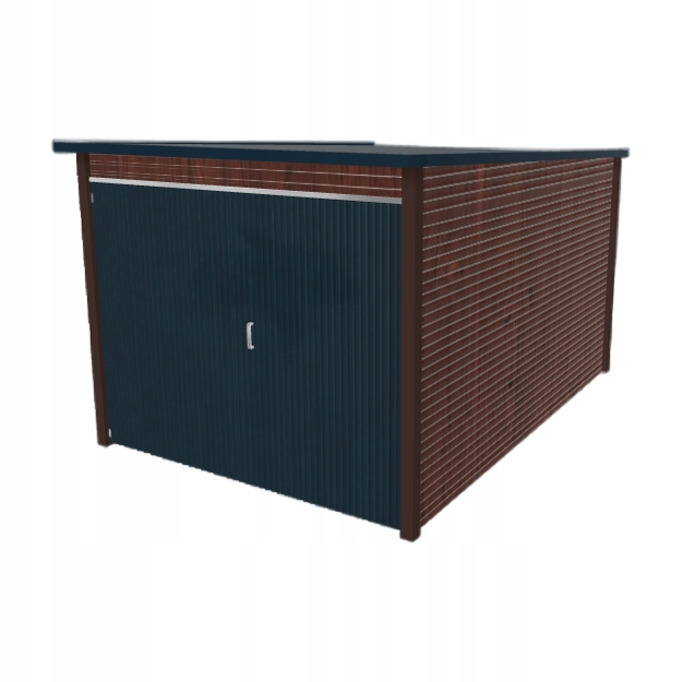 Domek na nářadí 2.5 x 3.5 m, spád dozadu, tmavý ořech