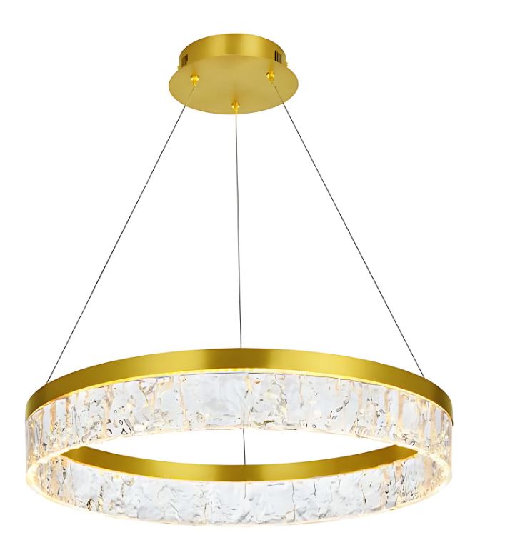 Led ozdobný luster nad okrúhly stôl 50 cm Obruč zlatá do kuchyne obývačky