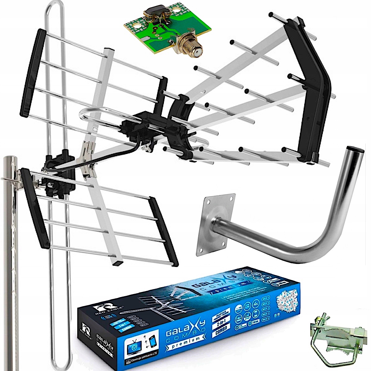 

Antena Naziemnej Combo DVBT2 Filtr Lte 4K +Uchwyt