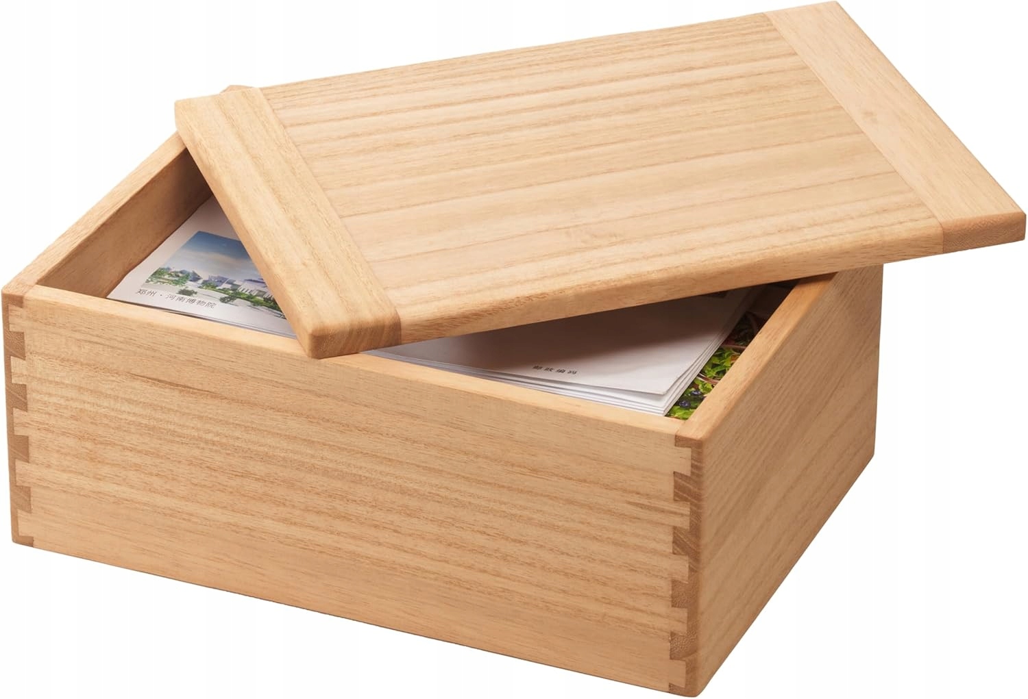 Krabička s víkem dřevěná krabička s podnosem