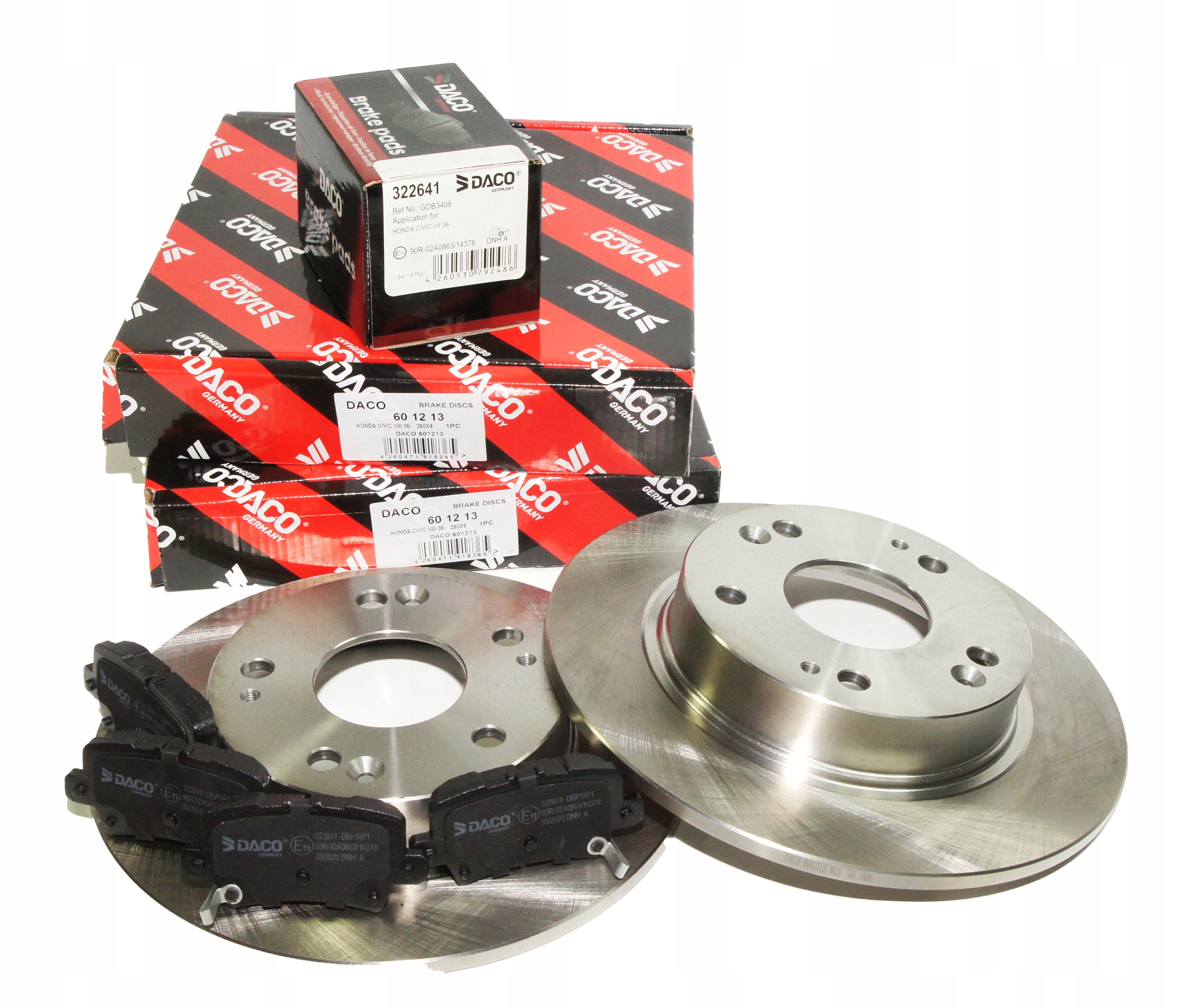 601213 - ТОРМОЗНЫЕ ДИСКИ + КОЛОДКИ ЗАДНИЕ HONDA CIVIC VIII