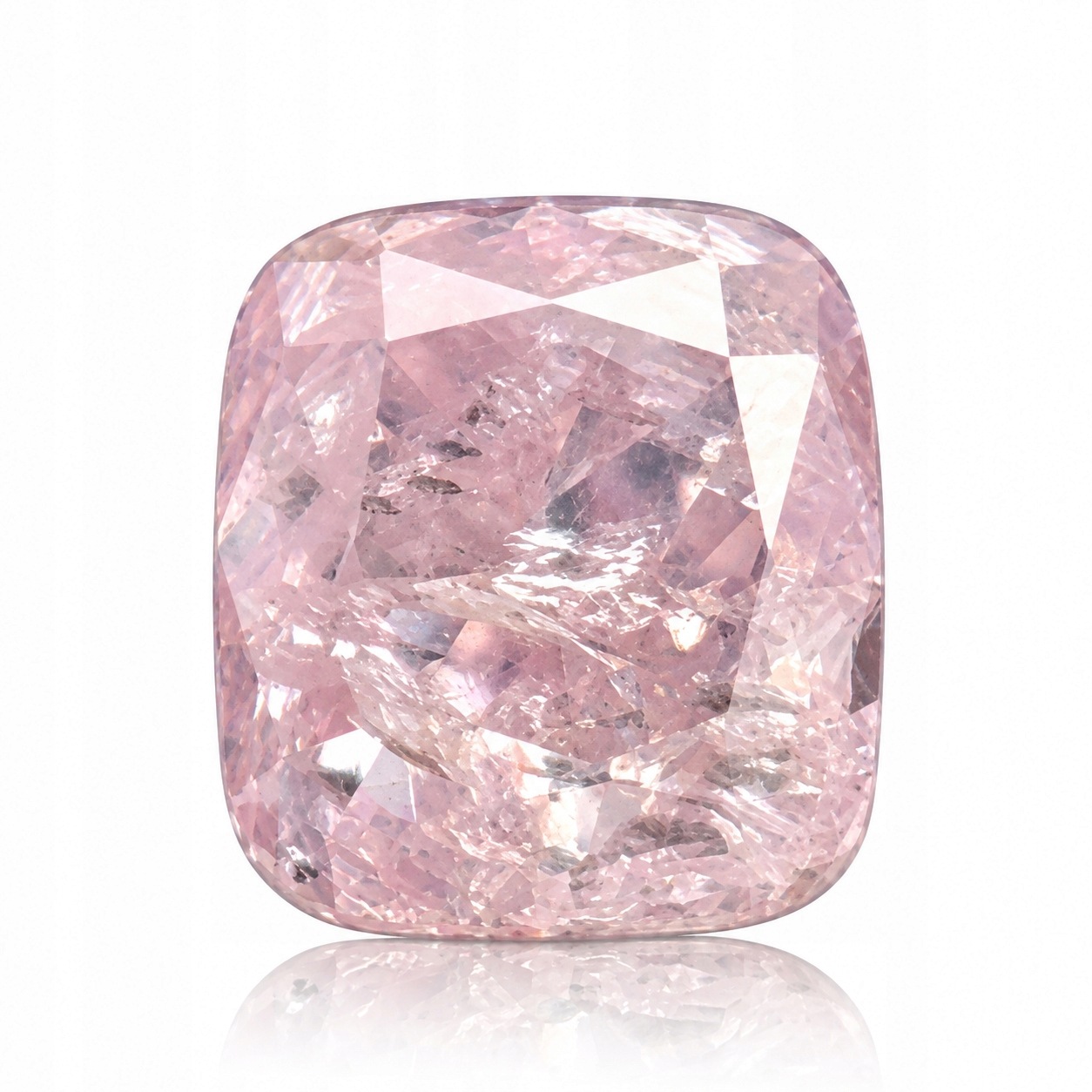 Přírodní diamant 0.09 ct Růžový Cushion I2 Certifikát Algt