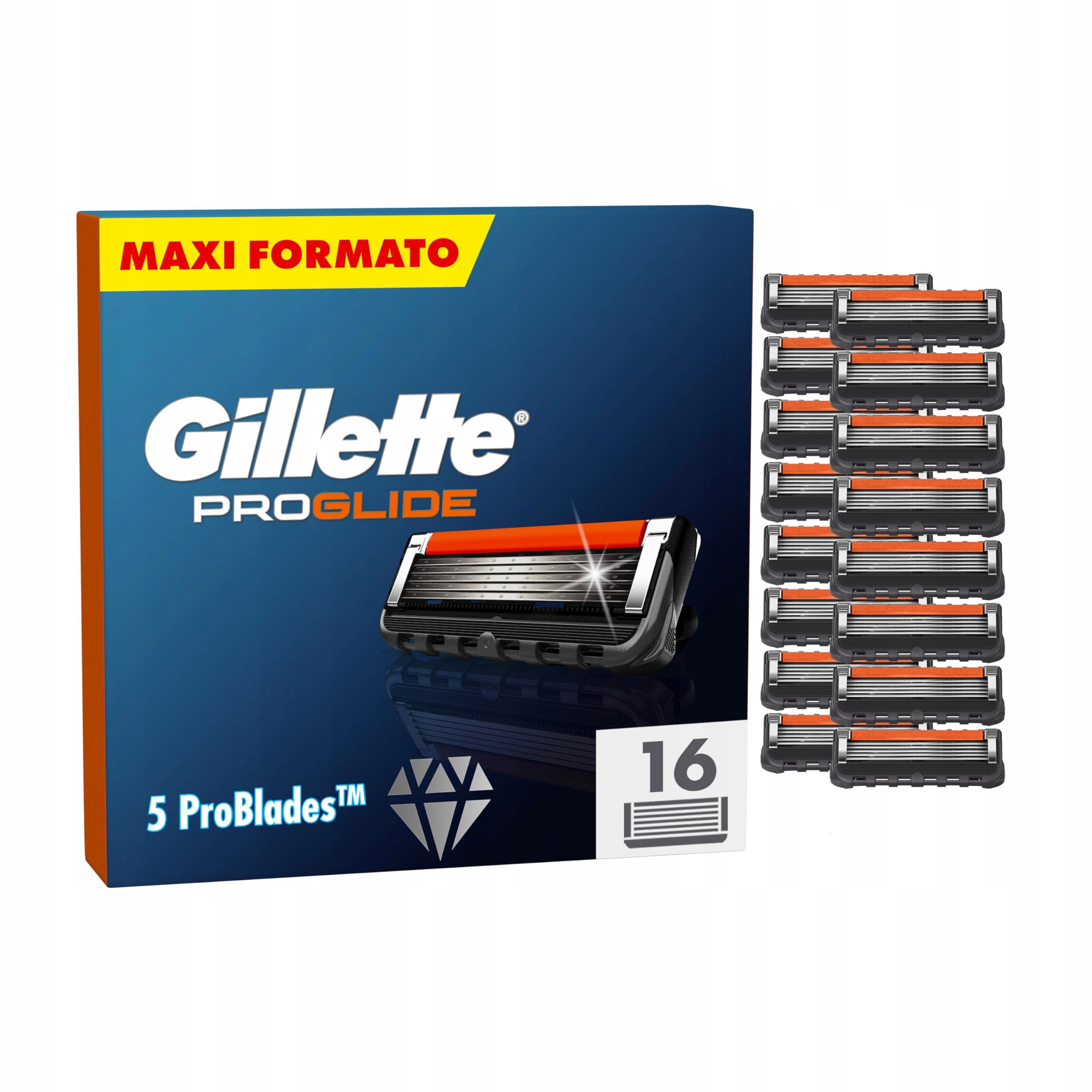 Gillette ProGlide Wkłady wymienne z 5 ostrzami i precyzyjnym trymerem 16szt