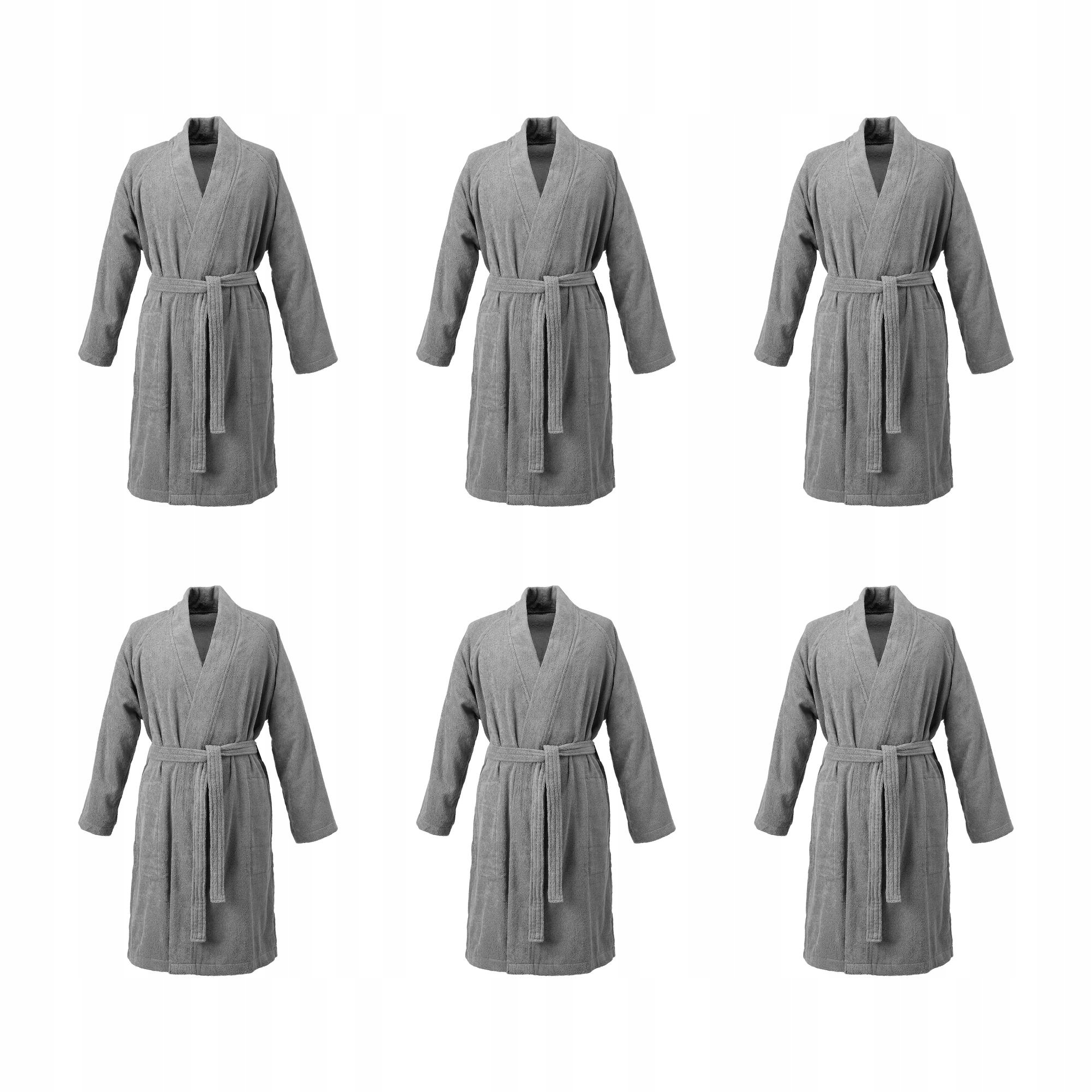 6 ks Šedý župan Rockan L/XL 100% bavlna, pohodlí a styl