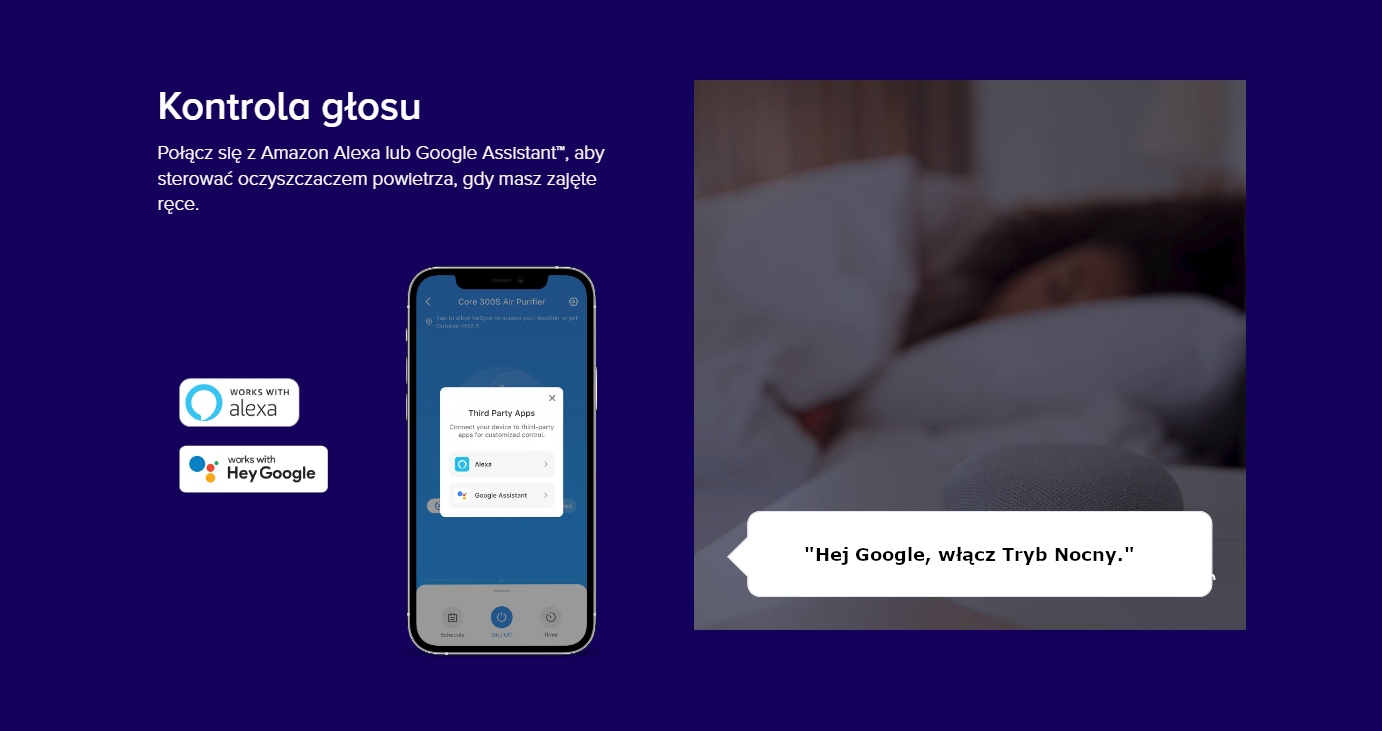 Oczyszczacz powietrza Levoit True HEPA WiFi do 41m Moc 15 W
