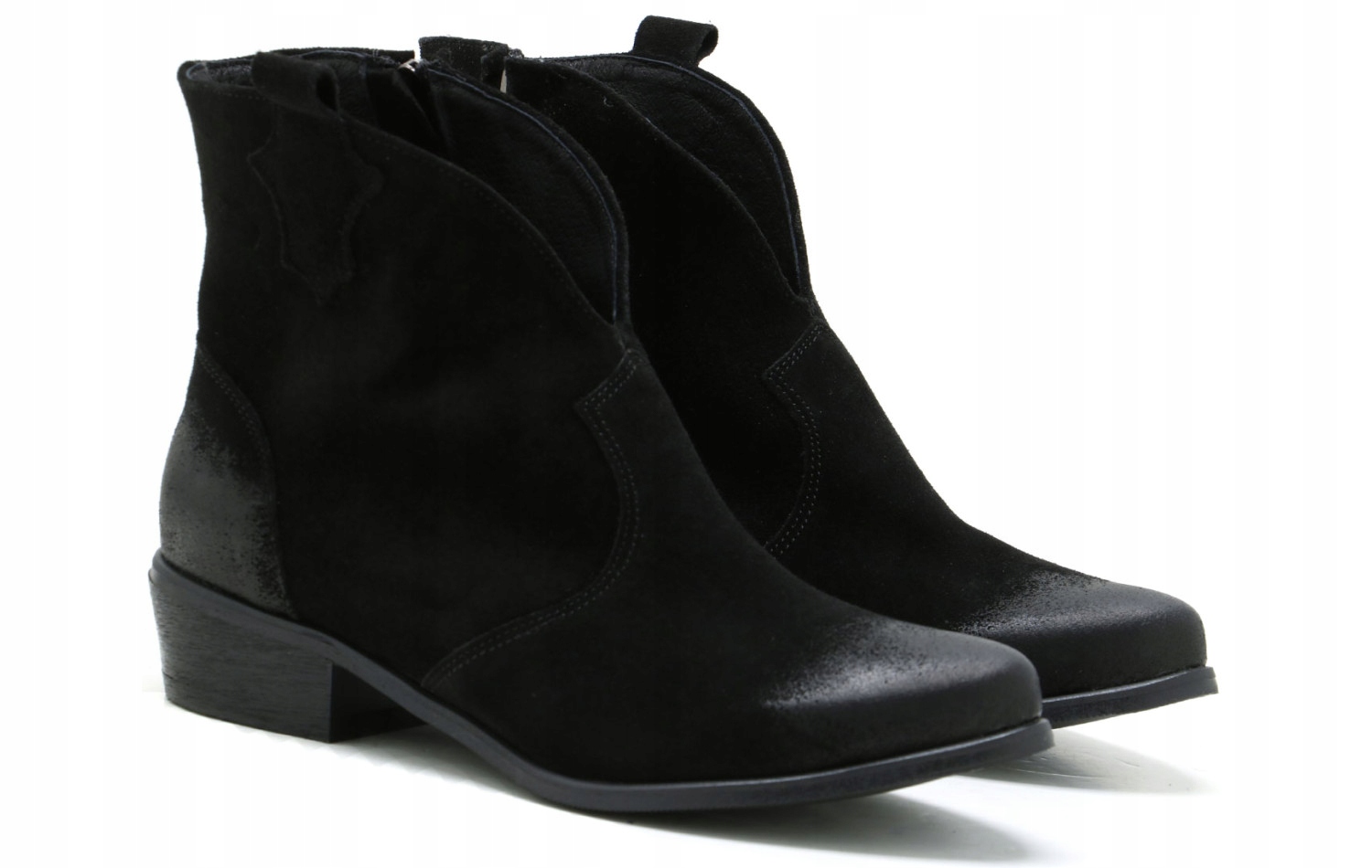 Exquisite botki damskie czarne kowbojki rozmiar 37 Model 1137