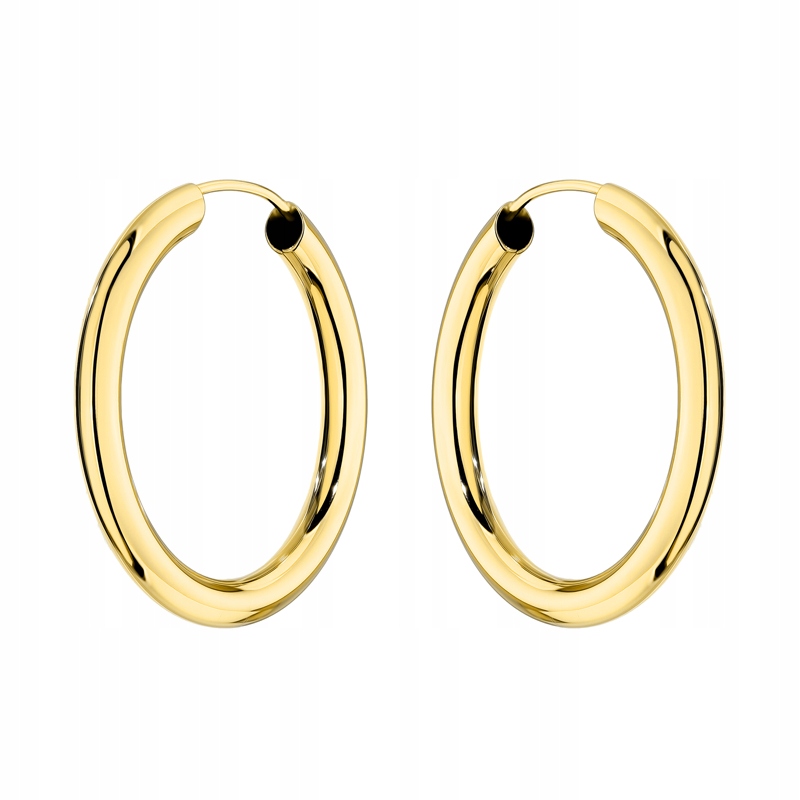 Kulaté Zlaté Náušnice pr. 585 Kolečka Kola 22mm 14k