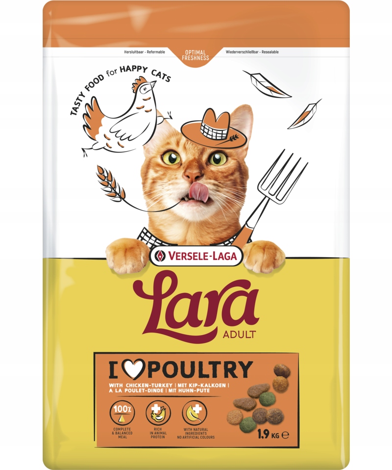 2X Versele Laga Lara Adult Krůta a Kuře 1,9 kg