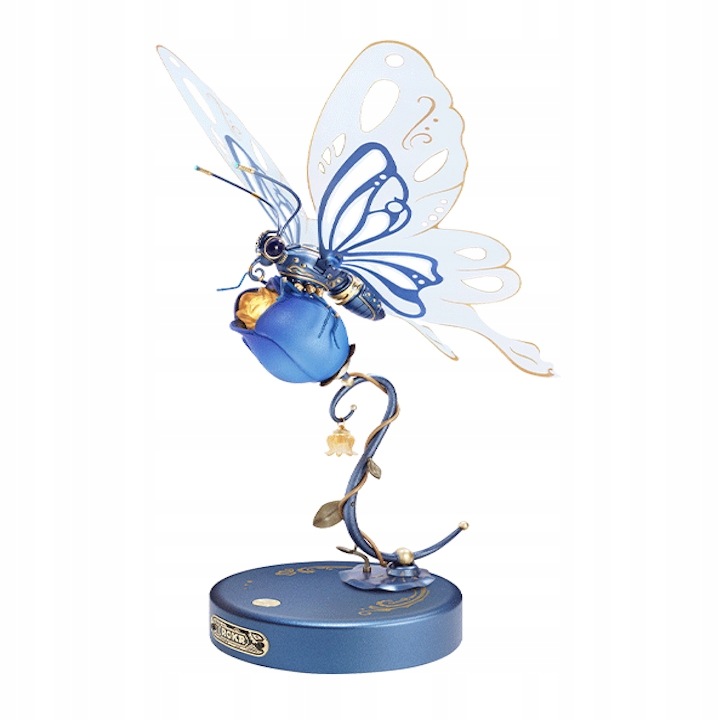 Rokr Mechaniczny Motyl niebieski model 3D do składania