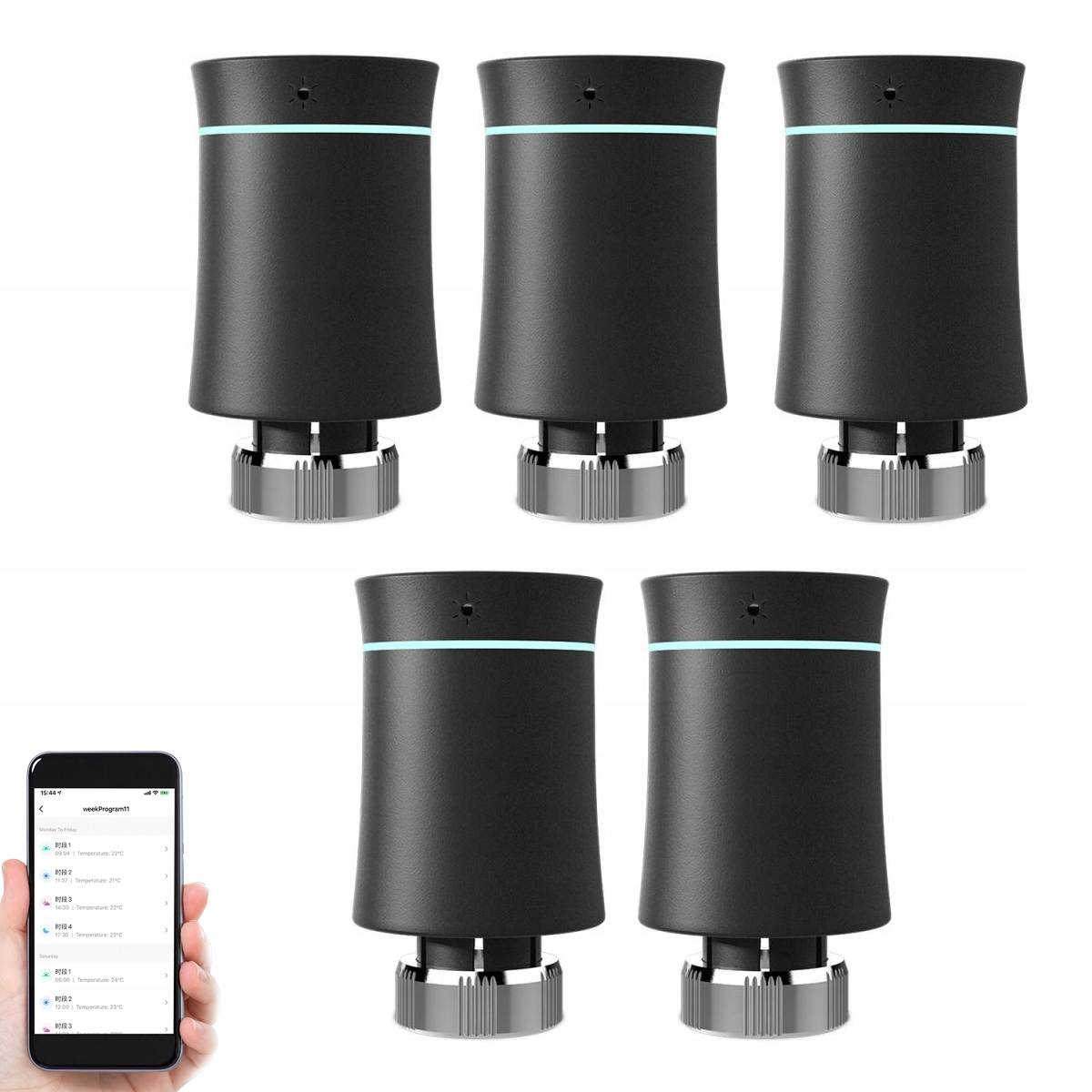5x Inteligentní Termostatická Hlavice Tuya Zigbee Wifi
