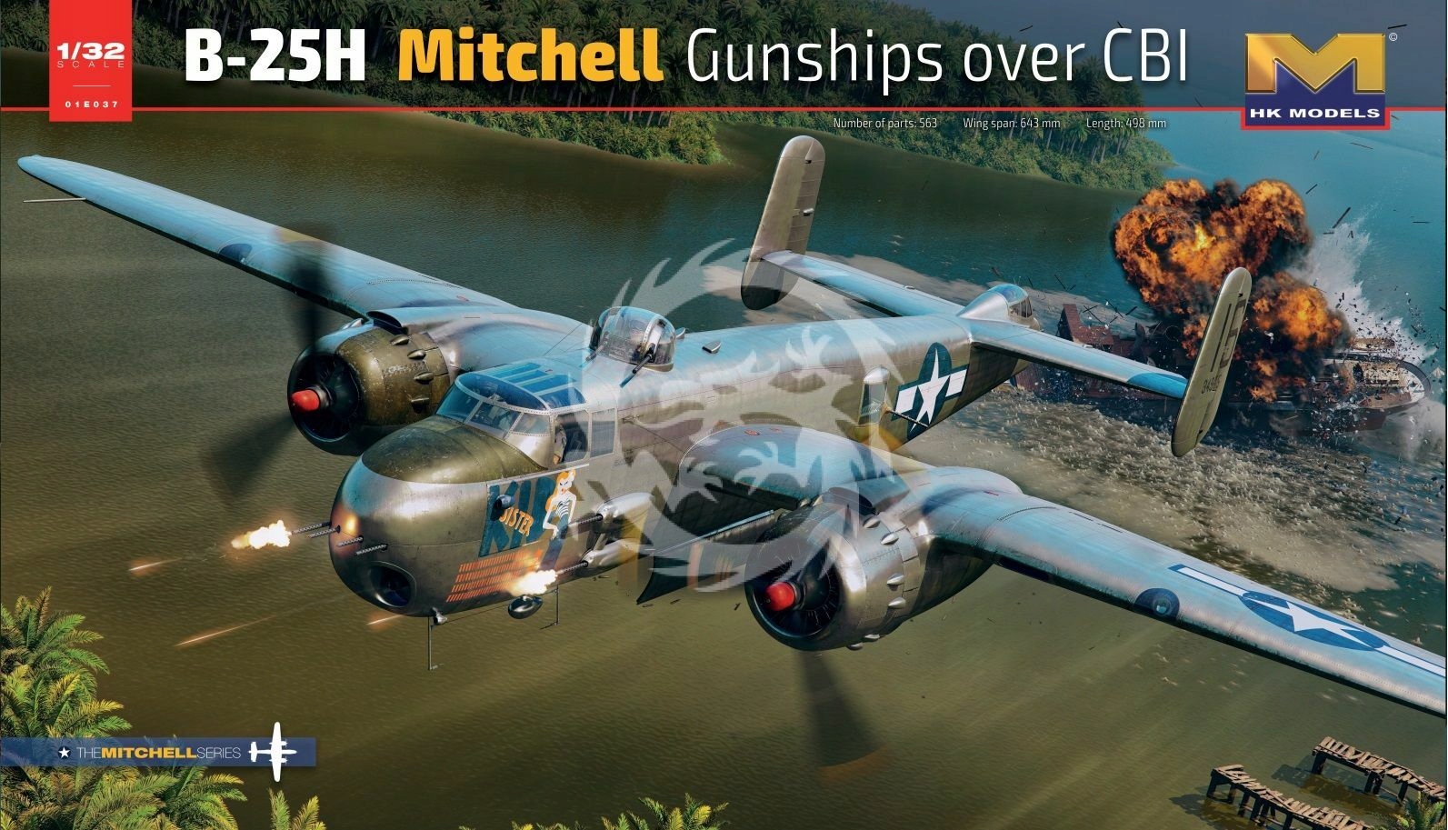 B-25H Mitchell Gunships over Cbi Hk Models 01E037 01E37 měřítko 1/32