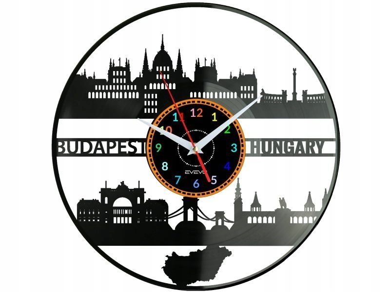 Budapešť Dárek Originální dekorace do domu Hodiny z vinylové desky