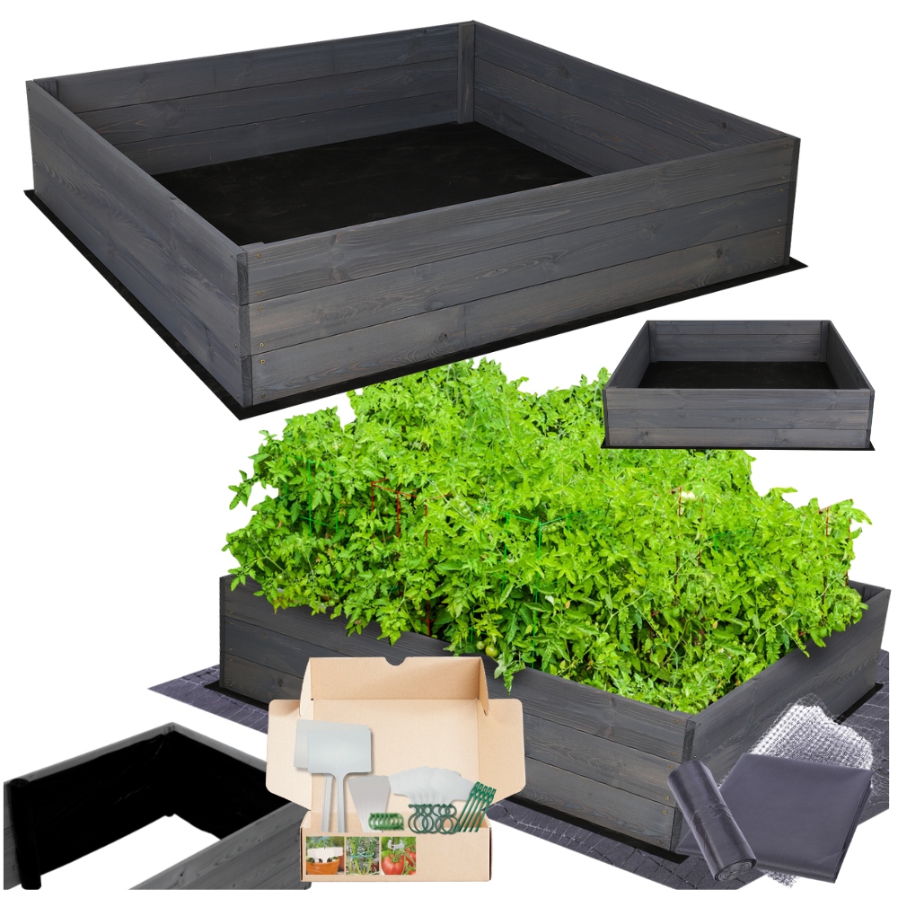 Vyvýšený záhon, impregnace, truhla zeleninový záhon pařeniště, květináče 27x90x90